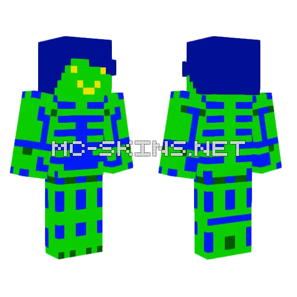 Green Minecraft skin, front and back