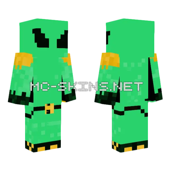 Green Alien Creature, front and back