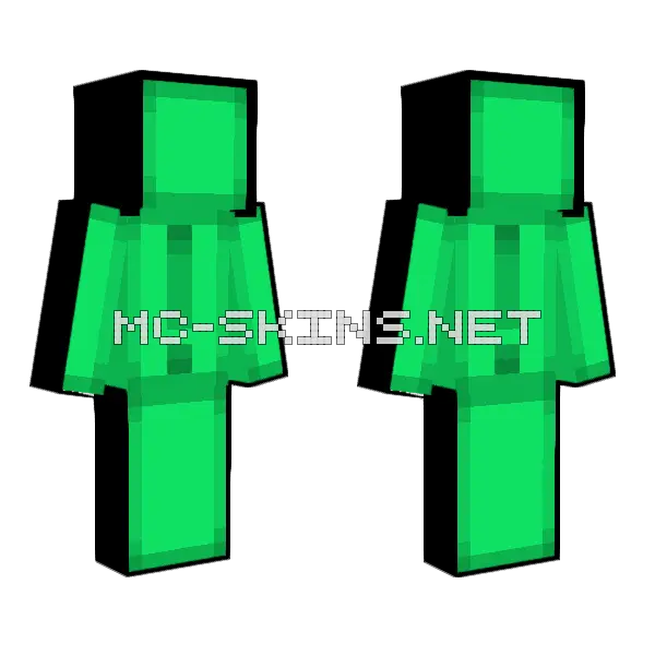 Green Alien Creature Minecraft skin, front and back