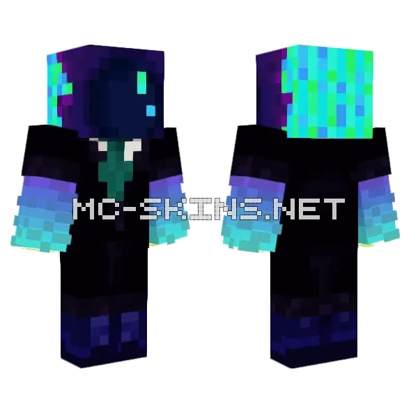 Green Alien Monster Minecraft skin, front and back