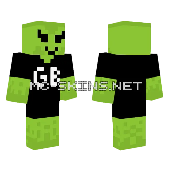 Green Alien Skin Minecraft skin, front and back
