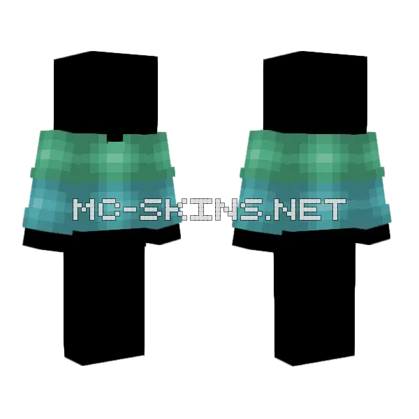 Green And Cyan Half Sweater Minecraft skin, front and back