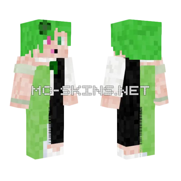 Green And White Outfit Minecraft skin, front and back