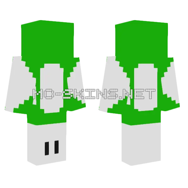Green And White Robot Minecraft skin, front and back