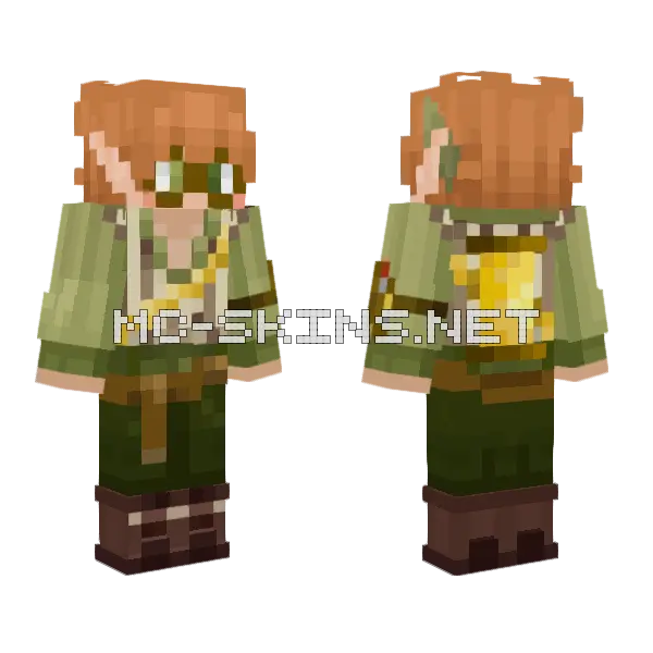 Green Archer Outfit Minecraft skin, front and back