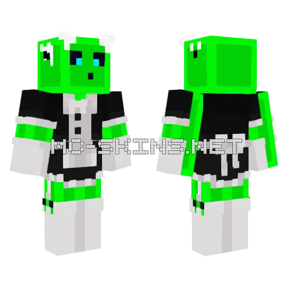 Green Bear Boy Minecraft skin, front and back