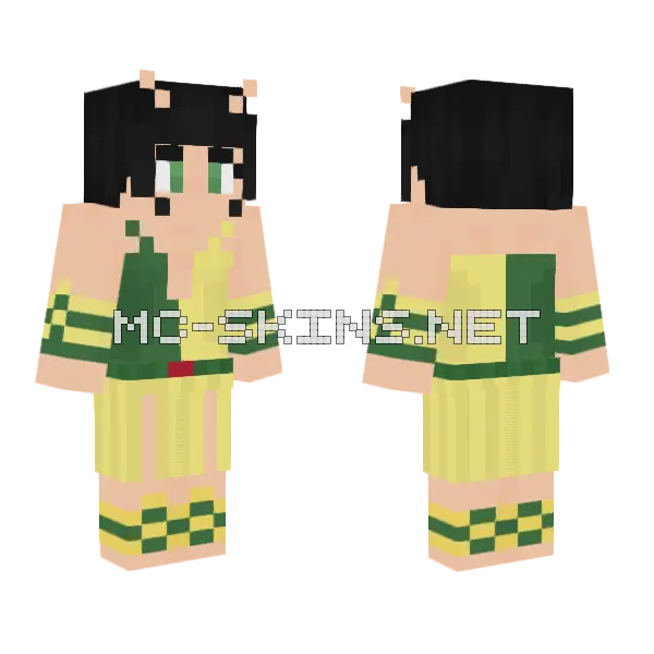 Green Bikini Girl Minecraft skin, front and back