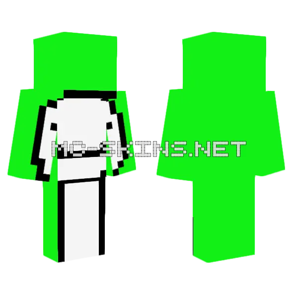 Green Blob Minecraft skin, front and back