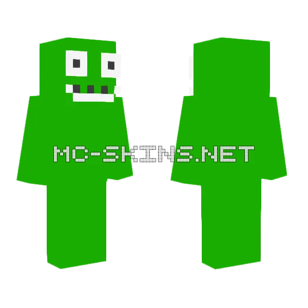 Green Blob Minecraft skin, front and back