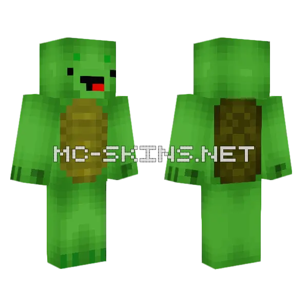 Green Blob Character Minecraft skin, front and back