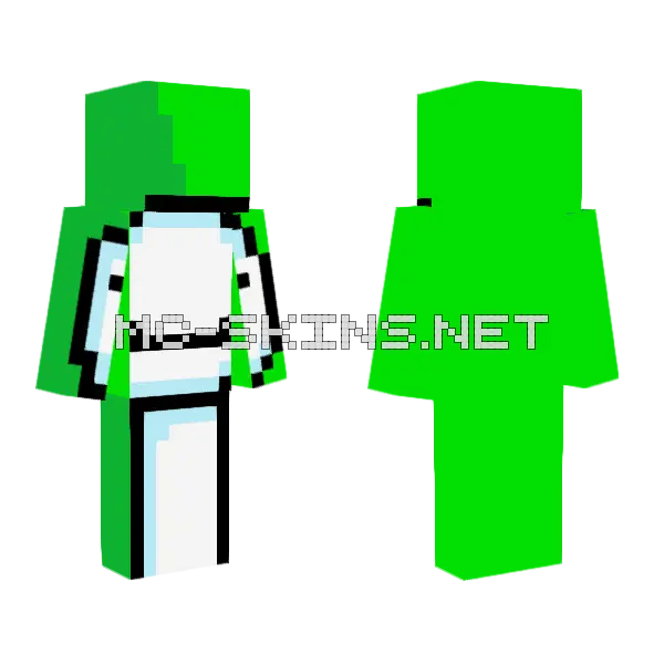 Green Blob Character Minecraft skin, front and back