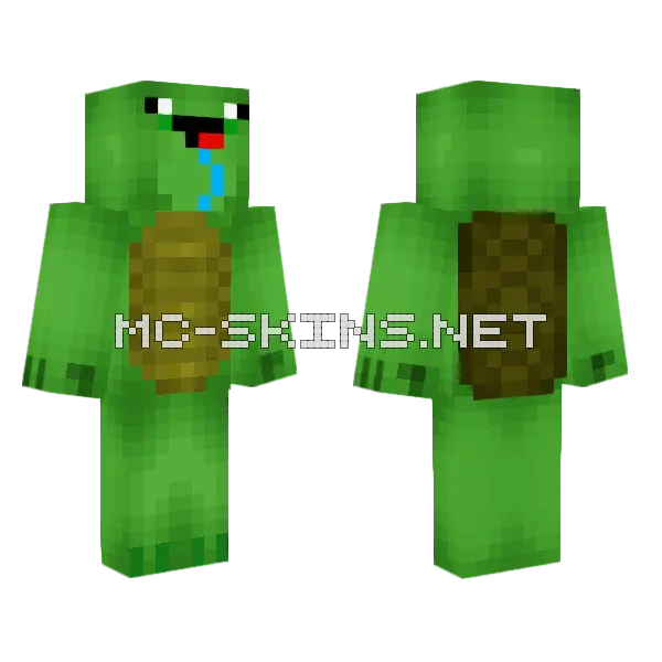Green Blob Character Minecraft skin, front and back