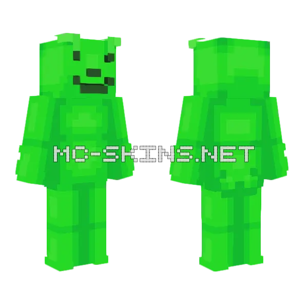 Green Blob Character, front and back