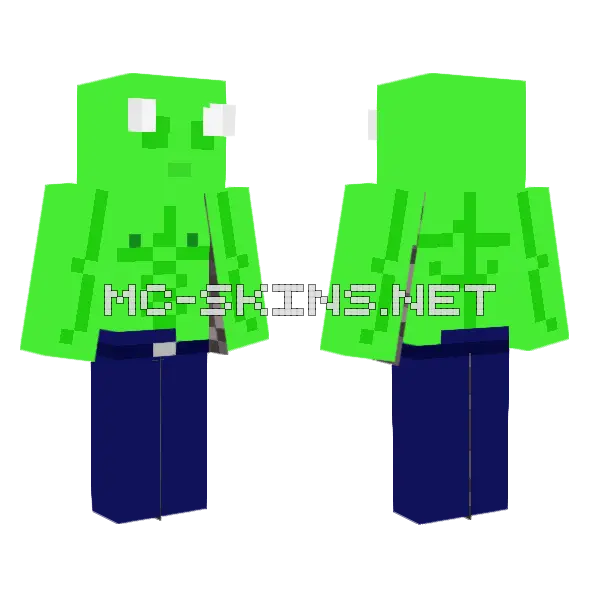 Green Blob Creature, front and back