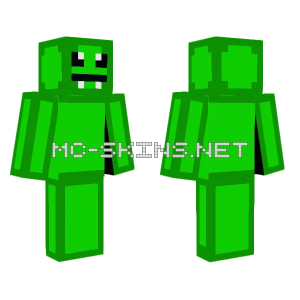 Green Blob Monster Minecraft skin, front and back