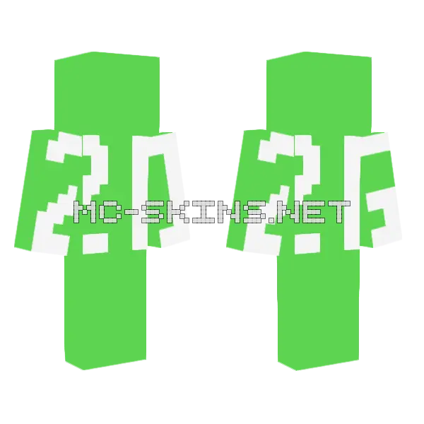 Green Blob Monster Minecraft skin, front and back