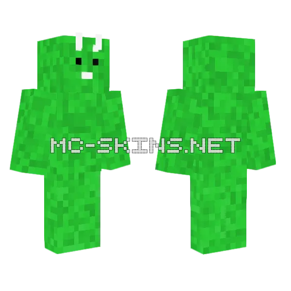 Green Blob Monster Minecraft skin, front and back