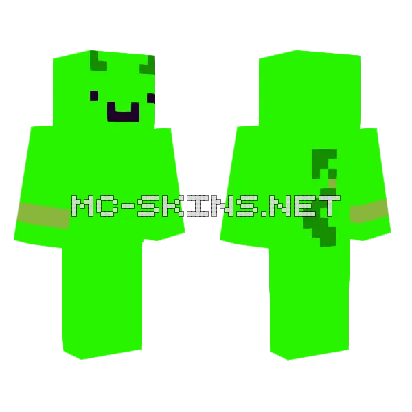 Green Blob Monster Minecraft skin, front and back