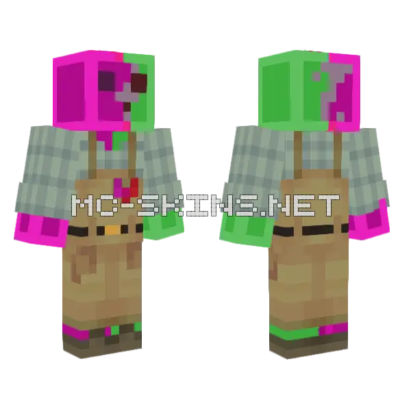 Green Blob Valley Minecraft skin, front and back