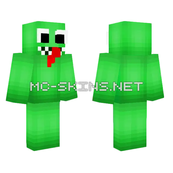 Green Block Creature, front and back