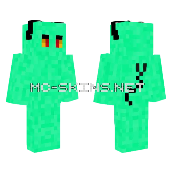 Green Block Creature, front and back