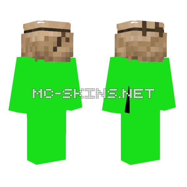 Green Block Man, front and back