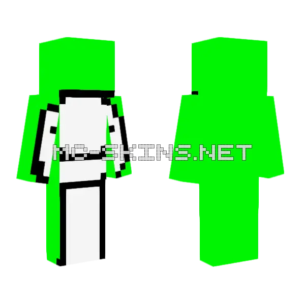 Green Blocky Figure, front and back