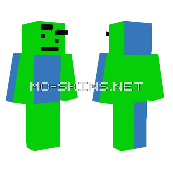 Green Blue Monster Minecraft skin, front and back