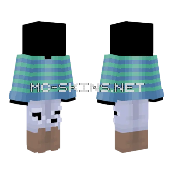 Green Blue Stripe Sweater Minecraft skin, front and back