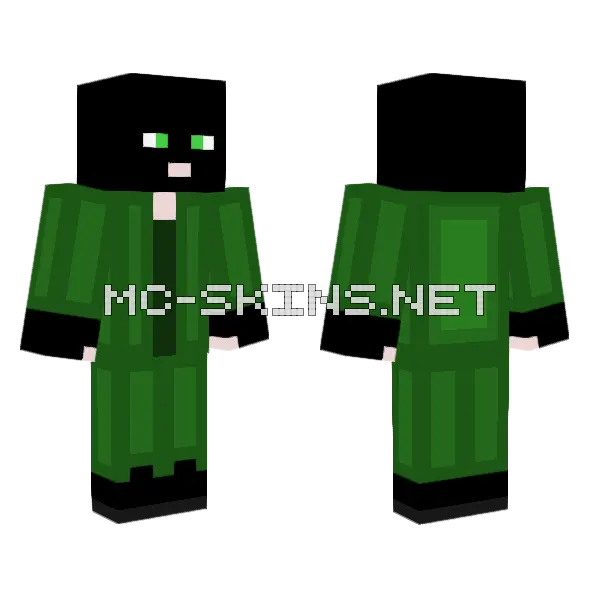 Green Bomber Criminal Suit Minecraft skin, front and back