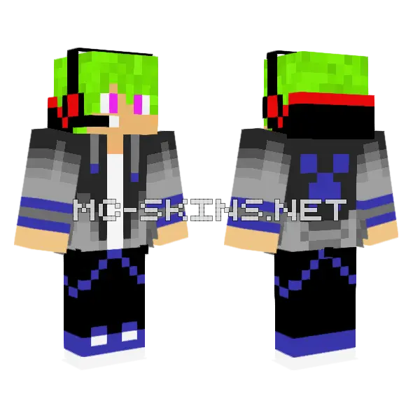 Green Boy Minecraft skin, front and back