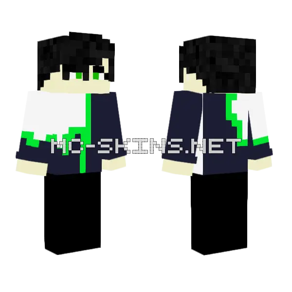 Green Boy Minecraft skin, front and back