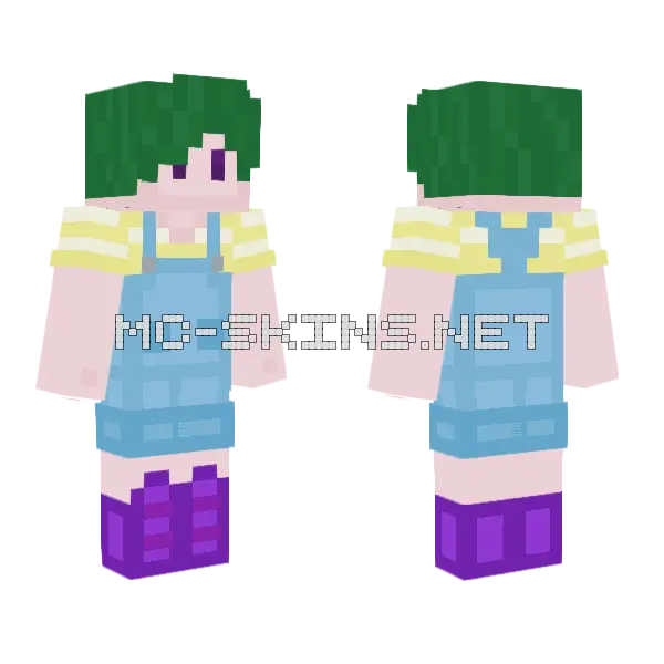 Green Bucket Hat Minecraft skin, front and back
