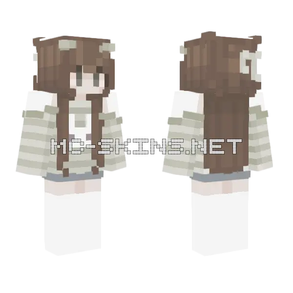 Green Bunny Fixed Minecraft skin, front and back