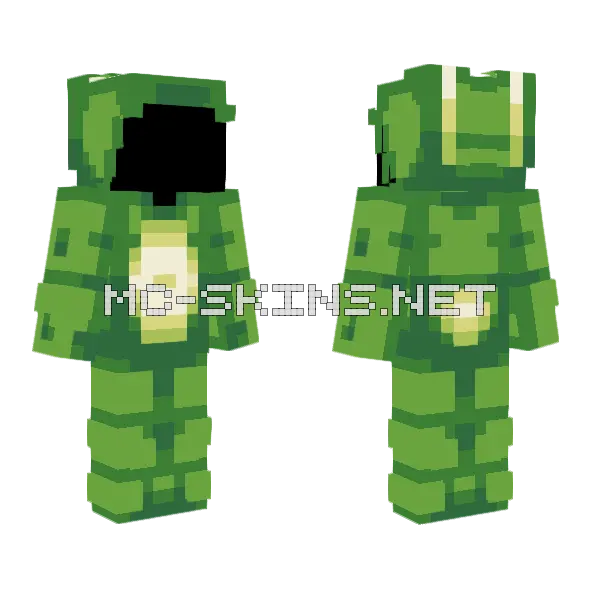 Green Bunny Template Hive Style Minecraft skin, front and back