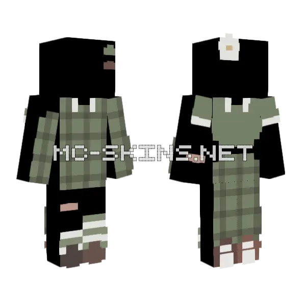 Green Castle Guard Minecraft skin, front and back
