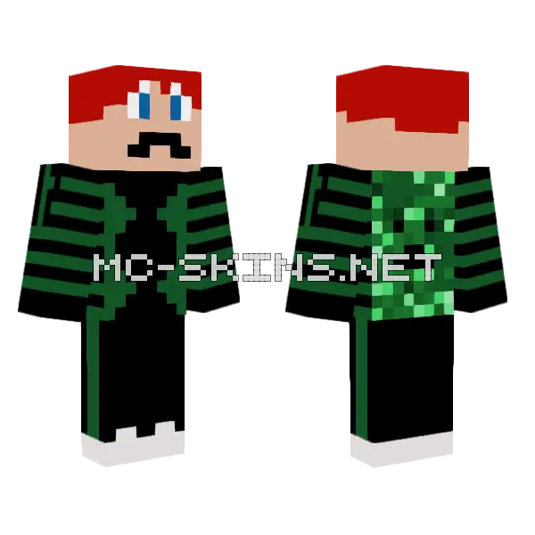 Green CDawg0012 Minecraft skin, front and back