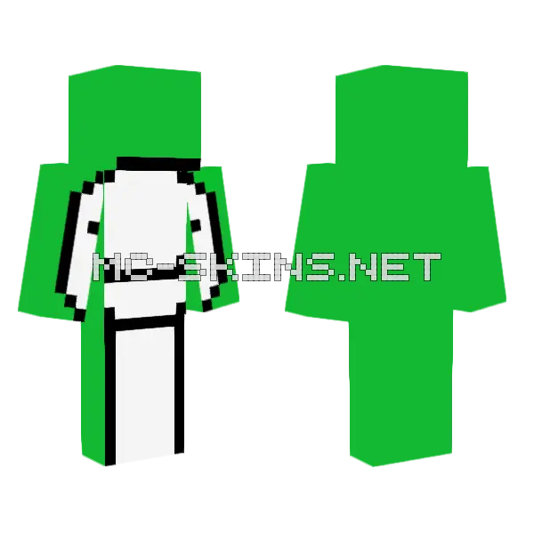 Green Character Minecraft skin, front and back