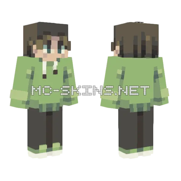 Green Clover Remake Minecraft skin, front and back