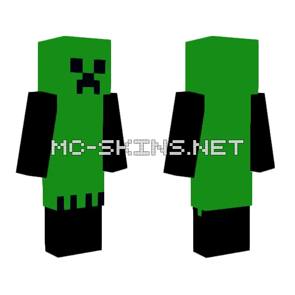 Green Creeper Skin Minecraft skin, front and back