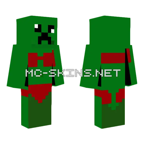 Green Creeper Suit Minecraft skin, front and back