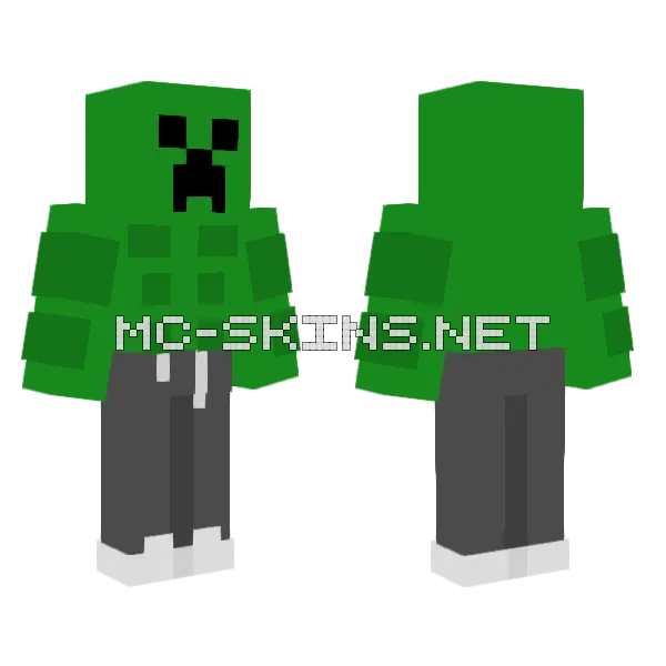 Green Creeper Suit Minecraft skin, front and back