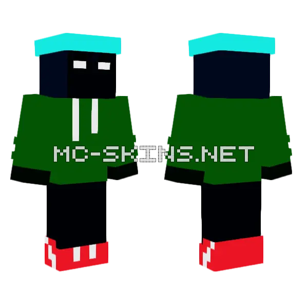 Green Crocodile Monster Minecraft skin, front and back