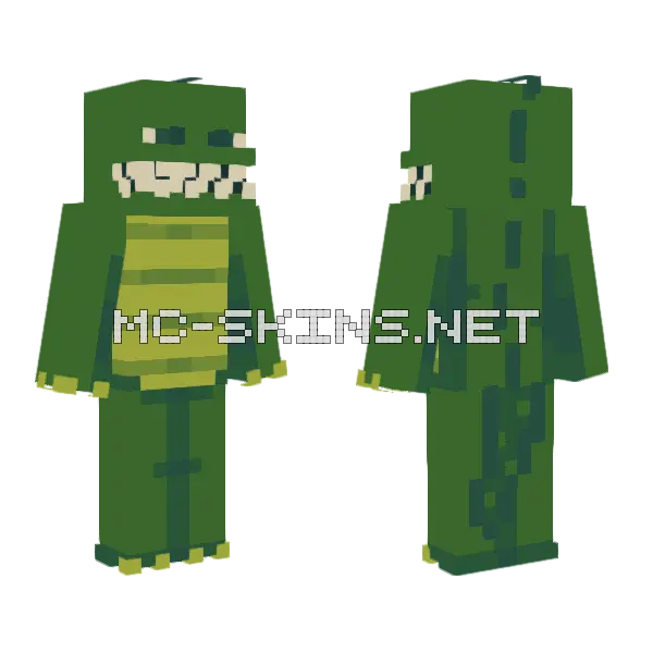 Green Crocodile Skin Minecraft skin, front and back