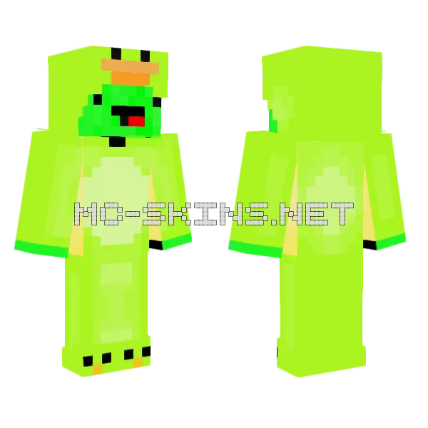 Green Derpy Duck Skin Minecraft skin, front and back