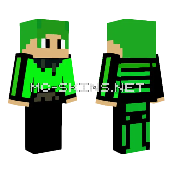 Green Dragon Skin Minecraft skin, front and back