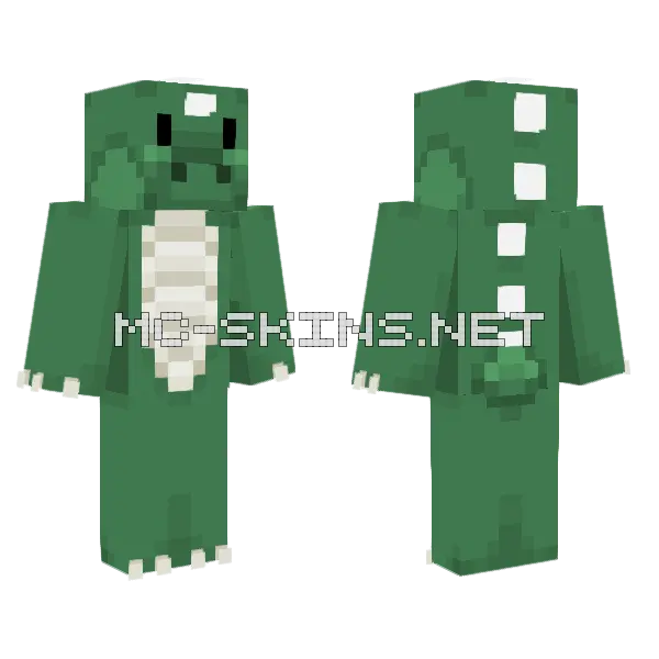 Green Dragon Skin Minecraft skin, front and back
