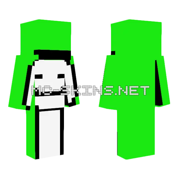 Green Dream Minecraft skin, front and back