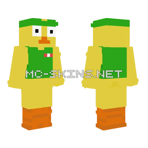Green Duck Hat Minecraft skin, front and back