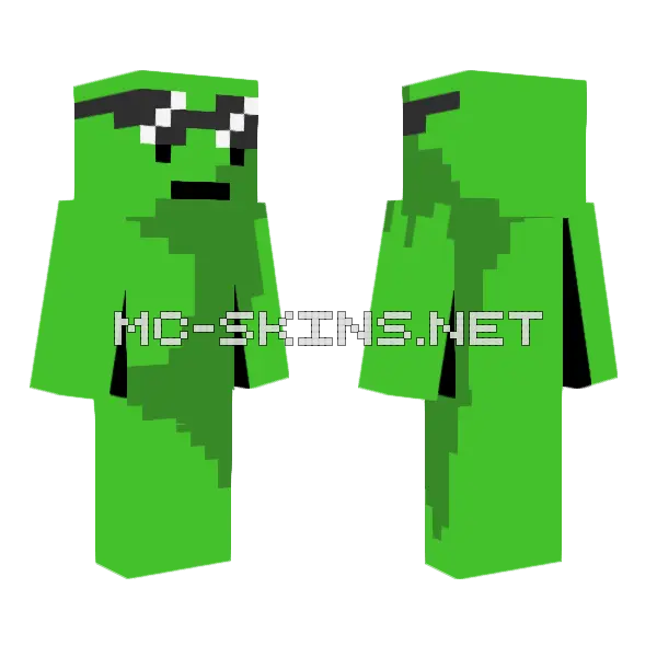 Green Dude with Sunglasses, front and back